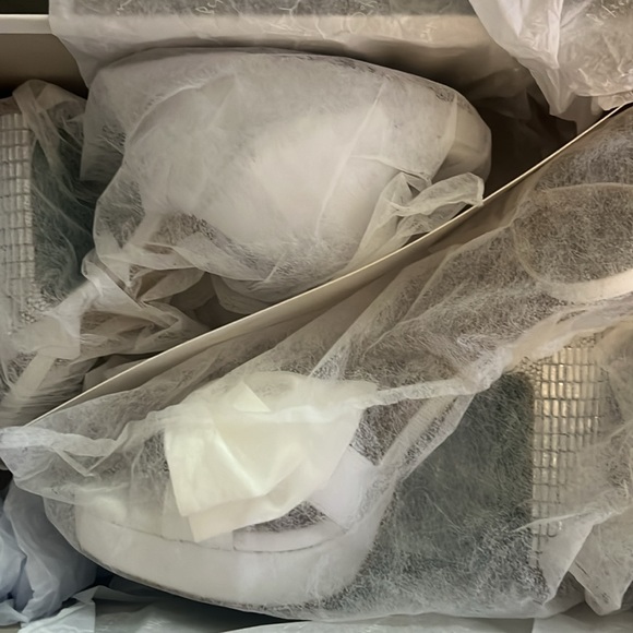 Betsey Johnson Mirrored Platform Block Heels with Bow - Picture 3 of 3